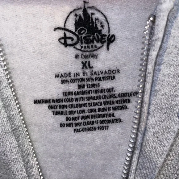 Walt Disney World Mickey Gray Zip Hoodie Sweatshirt - Picture 7 of 11